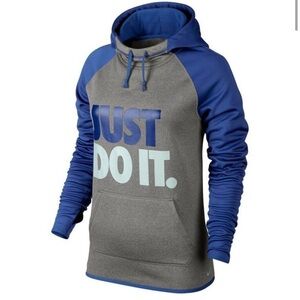 Nike just do it Therma-fit hoodie women’s Nike sweatshirt medium funnel neck​​